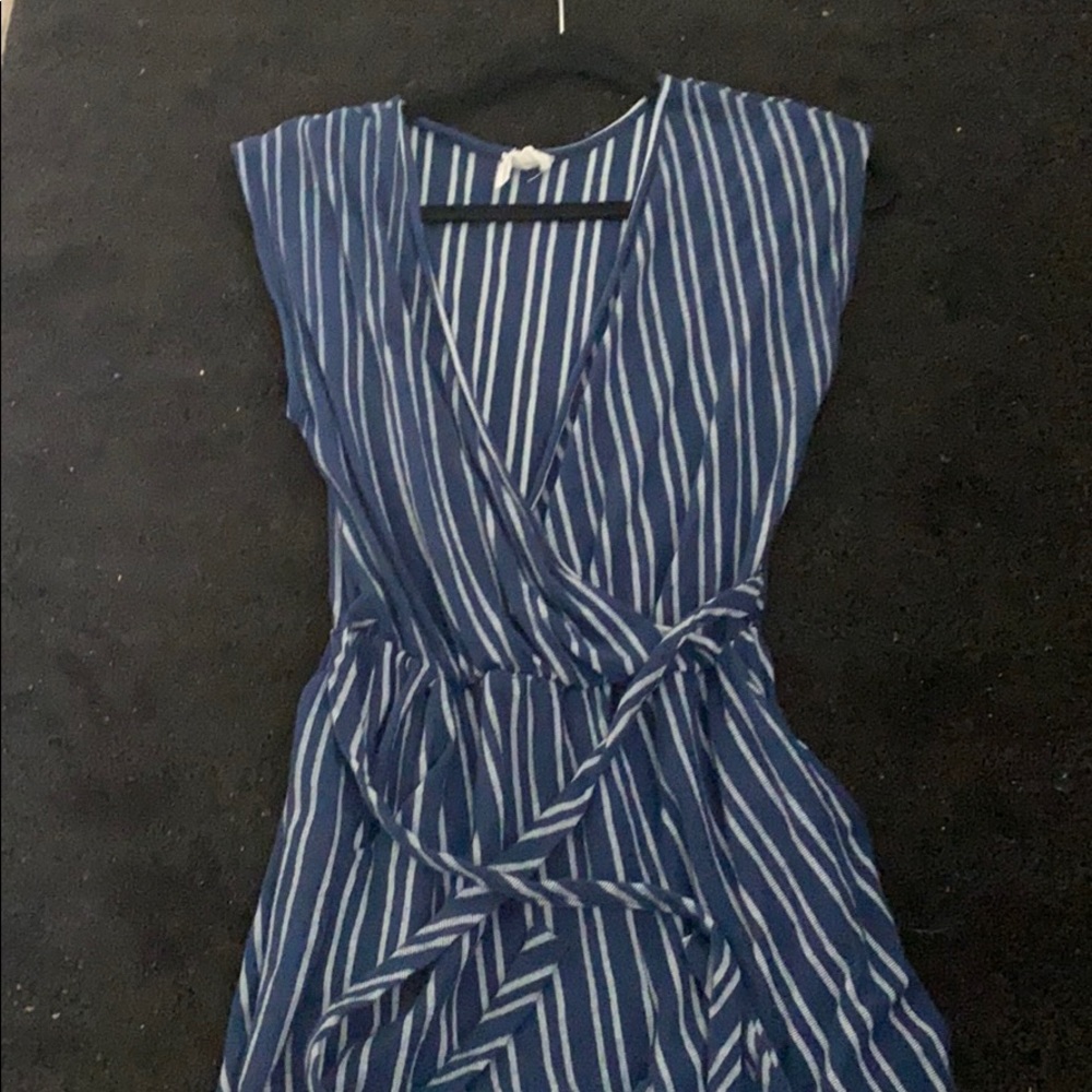 Striped blue romper